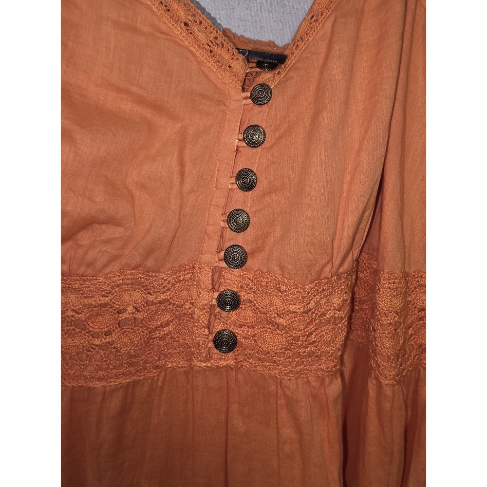 Ashley Stewart Boho Ombré Tiered Maxi Dress Orange Green Lace Details Plus Sz 18 - Picture 14 of 14